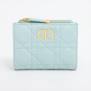 Dior Caro Leather Wallet Blue
